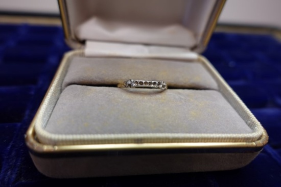 14 & 18KT GOLD ANNIVERSARY RING MISSING STONES SIZE 7.5 1.0 DWT