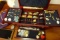 JEWELRY BOX FULL COSTUME JEWELRY INCLUDING RINGS EARRINGS NECKLACES AND PIN