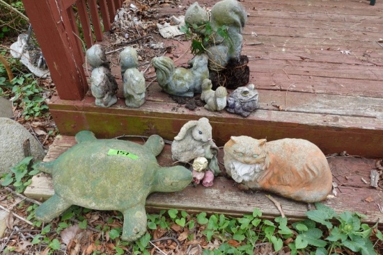 COLLECTION OF CEMENT ANIMALS
