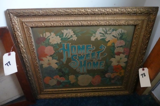 HOME SWEET HOME PRINT IN ANTIQUE FRAME 26 X 21