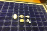 5 STERLING RINGS SIZE 10 WITH MISC STONES