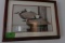 FRAMED UNDER GLASS ART LEMAY PELICANS ON DOCK 14 X 18 INCH