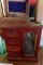 TWO JEWELRY BOXES WITH COSTUME JEWELRY CRAB PINS POCKET WATCH NECKLACES EAR