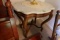 MARBLE TOP PIE CRUST MAHOGANY TABLE 32 X 23 ACROSS TOP