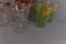 LOT OF HAND PAINTED JUICE GLASSES AND CORDIALS