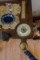 CONTENTS ON TOP OF WASH STAND INCLUDING BAROMETER COLLECTIBLE PENS CANDLES