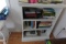 3 TIER WHITE BOOK SHELF WITH COLLECTION OF HARDBACK BOOKS MOSTLY MEDICAL AN
