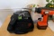 CONTENTS OF KITCHEN TABLE INCLUDING MASSAGER BLACK AND DECKER DRILL VASE AN