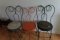 3 ANTIQUE WIRE BACK ICECREAM PARLOR CHAIRS