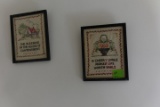 PAIR OF EARLY NEEDLE POINTS UNDER GLASS FRAMED 8 X 10 BLESSING OF THE HOUSE