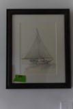 SIGNED PRINT OF SKIPJACK WORKING BY C HAUKS 14 X 17