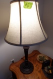TWO TABLE LAMPS 30 INCH WITH FAUX WOODGRAIN BASE