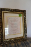 FRAMED UNDER GLASS PRAYER FOR ONE LONE SOLDIER 15 X 18