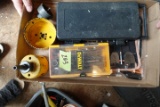 BOX WITH SPADE BITS DRILL BITS HOLE SAWS AND SOCKET SET