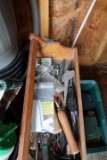 YARD TOOL LOT SHOVELS RAKES SLEDGE HAMMER HOE PLANTERS WATER CANS AND MORE