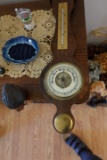 CONTENTS ON TOP OF WASH STAND INCLUDING BAROMETER COLLECTIBLE PENS CANDLES