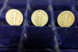 3 MERCURY DIMES 1935 1941 AND 1943