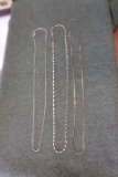 3 STERLING NECKLACES 1 GOLD PLATED APPROX 18
