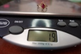 14 KT YELLOW GOLD RING WITH RED STONES AND SMALL CZ SIZE 4.5 1.8 DWT