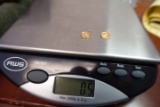 2 SMALL GOLD PCS BOTH MARKED 24 KT .6