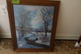 2 FRAMED UNDERGLASS SEASCAPE AND LANDSCAPE APPROX 24 X 20 EACH