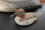 MINIATURE GREEN WING TEAL CARVING APPROX 4 INCH LONG