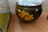 DUWELSA 2 WELLER PLANTER MARKED 211 WITH FLORAL DESIGN 13 INCH X 13 1/2