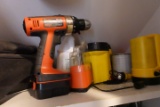 CONTENTS OF HALL CLOSET INCLUDING TOOLS BATTERY DRILL FLASH LIGHTS HOUSEHOL