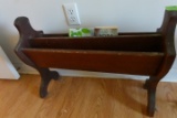 NATURAL FINISH PRIMITIVE MAGAZINE RACK APPROX 2 FEET LONG X 16 INCH TALL
