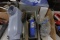 BOX LOT MISC HARDWARE PROPANE TORCH SAW BLADES STAPLERS AIR TOOL ACCESSORIE