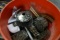BUCKET LOT INCLUDING ROLLS OF NAILS