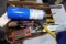 BOX LOT TOOLS INCLUDING PIPE WRENCHES AVIATION SNIPS TIN SNIPS VISE GRIPS D