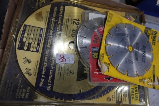 LOT NEW SAW BLADES INCLUDING 12 INCH FINE FINISH 7 INCH CEMENT SAW 4 INCH A