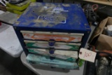 CABINET FULL OF FASTENERS WASHERS STRAPS AND SCREWS