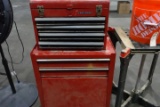 CRAFTSMAN 4 DRAWER TOOL BOX ON CART WITH CASTERS AND HAND TOOLS INCLUDING S