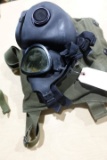MILITARY CANVAS BACK WITH GAS MASK