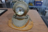 COPPER AND BRASS DIVERS HELMET CLOCK