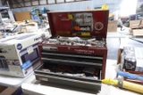 TOOL BOX 3 DRAWER FULL OF TOOLS INCLUDING CRAFTSMAN SOCKETS RATCHETS OPEN E