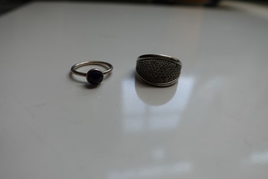 2 STERLING RINGS APPROX SIZE 5 .26 T OZ