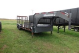 #1501 2021 DIAMOND C TRAILER GOOSENECK 80 X 22 WITH 6' DROPGATE WOODEN FLOO