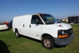 #3201 2003 CHEVY VAN 222601 MILES AM FM RADIO RUBBER FLOOR EXTERIOR POOR