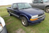 #3012 2001 CHEVY S10 222505 MILES RADIO MISSING VINYL SEATS INTERIOR POOR B