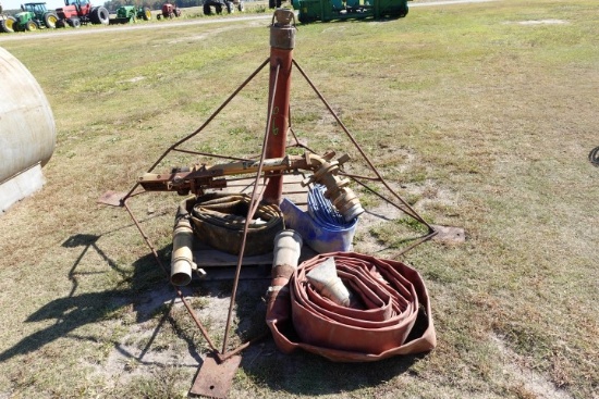 PORTABLE KOMET TWIN 202 PLUS IRRIGATION TURRET WITH STEEL STAND AND HOSE