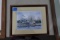 GROVER CANTWELL PRINT 2001 206/300 WATERFRONT SCENE FRAMED UNDER GLASS 22 X