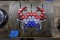 PLAQUE OF CRAB MADE OUT OF BEER BOTTLE CAPS