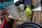 BOX LOT WITH DECANTERS PITCHERS AND ICE BUCKET