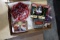 BOX WITH COCA COLA COLLECTIBLES COASTERS PLAYING CARDS DECORATIONS AND MORE