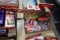 BOX COCA COLA COLLECTIBLES GOLD AND SILVER BOTTLES STICKERS BISCUIT JARS AN