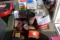 BOX WITH COCA COLA COLLECTIBLES INCLUDING MINI CLOCK MINI REPLICA BOTTLES C