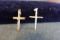 14 KT GOLD CRUCIFIX AND 18 KT GOLD CRUCIFIX 3.3 DWT